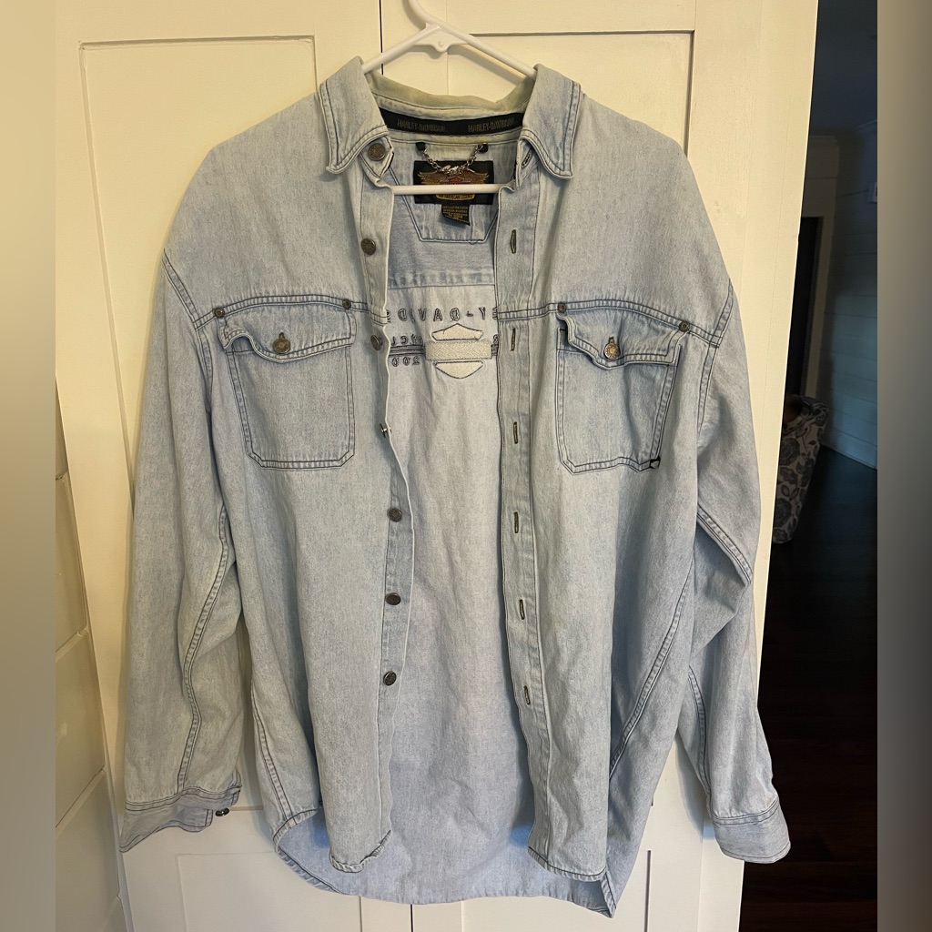100th Anniversary Harley-Davidson Blue Jean Jacket Medium